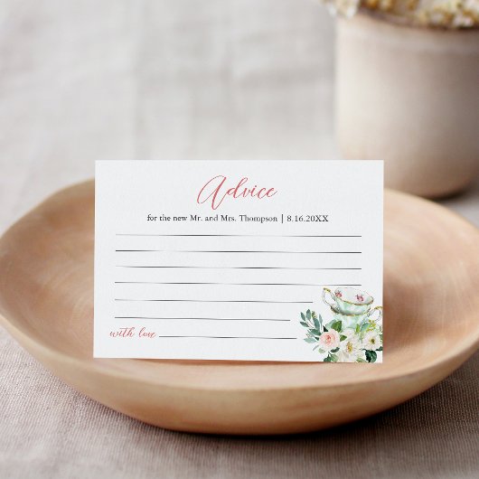 Carte de conseils de mariage de la soirée thé ARIA