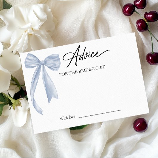 Carte de conseils de mariage Dusty Blue Bow