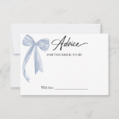 Carte de conseils de mariage Dusty Blue Bow (Devant)