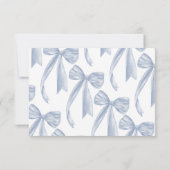 Carte de conseils de mariage Dusty Blue Bow (Dos)