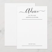 Carte de conseils de mariage élégante (Devant / Derrière)