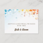 Carte de conseils de mariage en faux-feuille dorée (Devant)