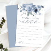 Carte de conseils de mariage floral bleu poussiére