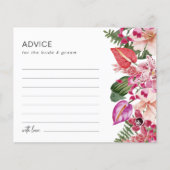 Carte de conseils de mariage florale tropicale col (Devant)