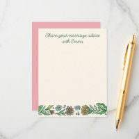 Carte de conseils de mariage floraux scandinaves a