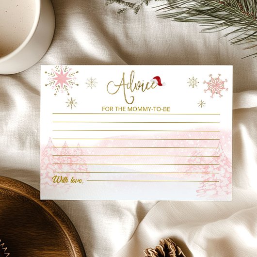 Carte de conseils de Noël pour bébé fille Santa Ba