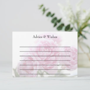 Carte de conseils de pivoines roses