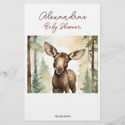 Carte de conseils de prédictions pour bébé orignal (Dos)