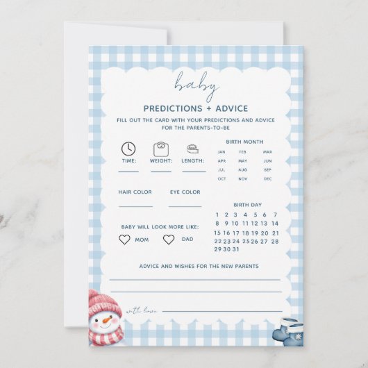 Carte de conseils de prédictions pour bébé pour un (Devant)