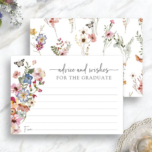 Carte de conseils de remise de diplôme aux fleurs