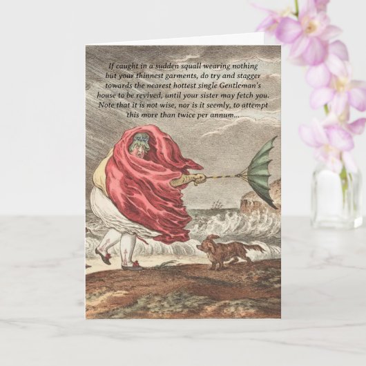 Carte de conseils de romance drôles de Jane Austen (Orchidée)