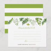 Carte de conseils de shower de mariée aux fougères (Devant / Derrière)