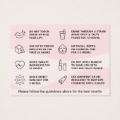 Carte de conseils de soins après application de Mi (Dos)