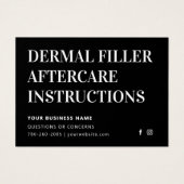 Carte de conseils de soins après-compléments dermi (Devant)