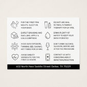 Carte de conseils de soins après-compléments dermi (Dos)