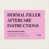 Carte de conseils de soins après-compléments dermi (Devant)