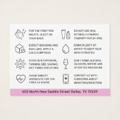 Carte de conseils de soins après-compléments dermi (Dos)