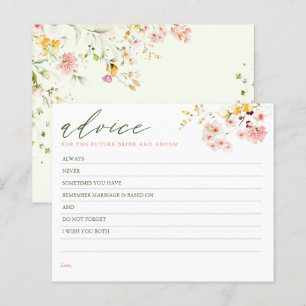 Carte de conseils élégants de fleurs sauvages