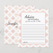 Carte de conseils en damas rose pêche doux (Devant / Derrière)