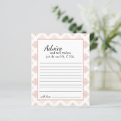 Carte de conseils en damas rose pêche doux (Debout devant)