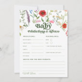 Carte De Conseils Et De Prédictions Du Baby shower (Devant)