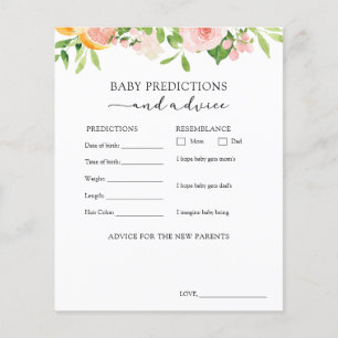 Carte de conseils et de prédictions pour bébé Citr