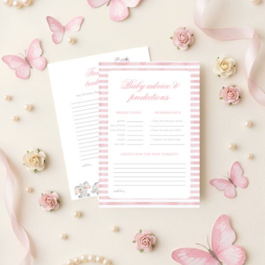 Carte de conseils et de prédictions pour bébé élég