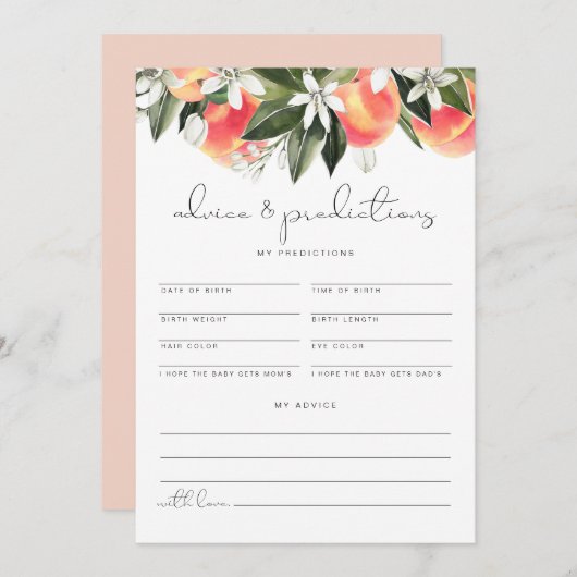 Carte de conseils et de prédictions pour bébé SAVA (Devant / Derrière)