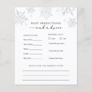 Carte de conseils et de prédictions pour bébé Snow