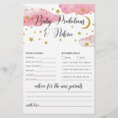 Carte de conseils et de prédictions pour bébé sur (Devant)