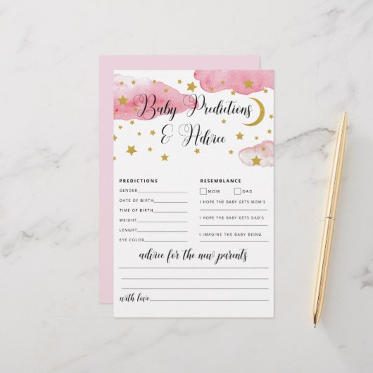 Carte de conseils et de prédictions pour bébé sur (Devant/Arrière en situation)