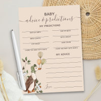 Carte de conseils et de prédictions pour le Baby s