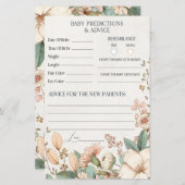 carte de conseils et de prédictions pour une baby  (Devant / Derrière)