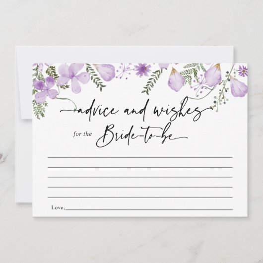 Carte de conseils et de vœux de lavande florale po (Devant)