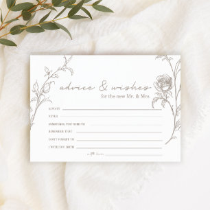 Carte de conseils et de vœux de mariage élégante e