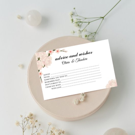 Carte de conseils et de vœux de mariage floraux él