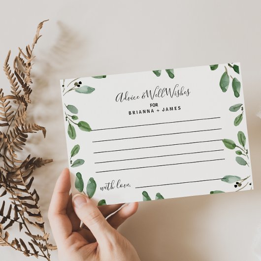 Carte de conseils et de vœux de verdure estivale