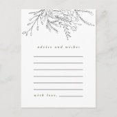 Carte de conseils et de vœux pour bouquet débordan (Devant)