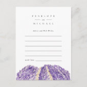 Carte de conseils et de vœux pour champs de lavand (Devant)