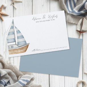 Carte de conseils et de vœux pour une baby shower
