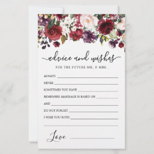 Carte de conseils et vœux de fleurs de rose rouge 