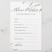 Carte de conseils et vœux de mariage à verdure min (Devant)