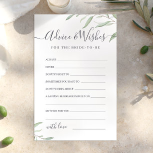 Carte de conseils et vœux de mariage à verdure min