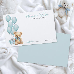 Carte de conseils et vœux pour Baby Shower Ours