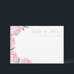 Carte de conseils floraux de fleurs d'hortensia ro<br><div class="desc">Cette jolie carte florale présente des fleurs d'hortensia à l'aquarelle et votre texte personnalisé. Utilisez le modèle pour remplir vos informations. La fonctionnalité « Personnaliser davantage » peut être utilisée pour modifier la police (taille, style, couleur), ajouter plus de lignes de texte, modifier la mise en page et ajouter du...</div>