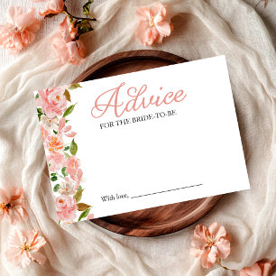 Carte de conseils floraux Rose Blush pour la marié