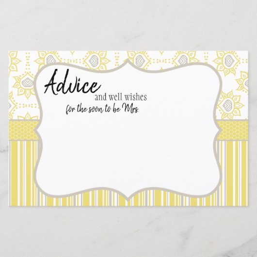 Carte de conseils géométriques jaune et gris abeil (Devant)