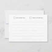 Carte de conseils Idées de voyage pour une soirée  (Dos)