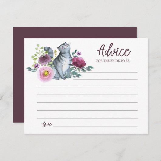 Carte de conseils Meowied pour la future mariée (Devant / Derrière)