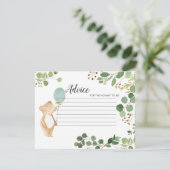 Carte de conseils Ourson de verdure (Debout devant)